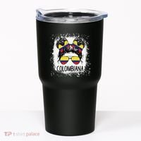 Colombian Messy Bun Patriotic Colombia Pride Tumbler thumb 0