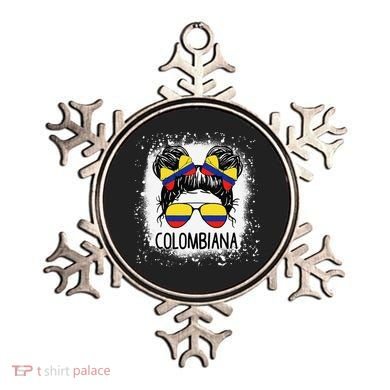 Colombian Messy Bun Patriotic Colombia Pride Ornament