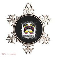 Colombian Messy Bun Patriotic Colombia Pride Ornament thumb 0