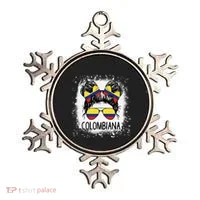 Colombian Messy Bun Patriotic Colombia Pride Ornament thumb 0