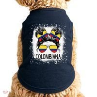 Colombian Messy Bun Patriotic Colombia Pride Doggie Tank thumb 0