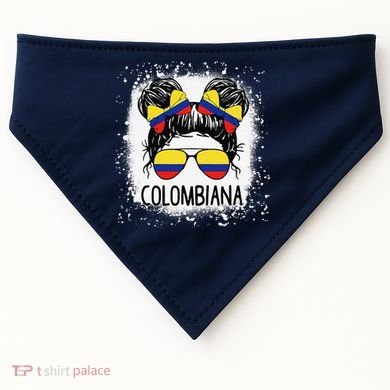 Colombian Messy Bun Patriotic Colombia Pride USA-Made Doggie Bandana
