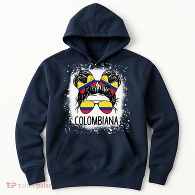 Colombian Messy Bun Patriotic Colombia Pride Hoodie