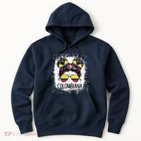 Colombian Messy Bun Patriotic Colombia Pride Hoodie thumb 0