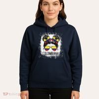 Colombian Messy Bun Patriotic Colombia Pride Hoodie thumb 5