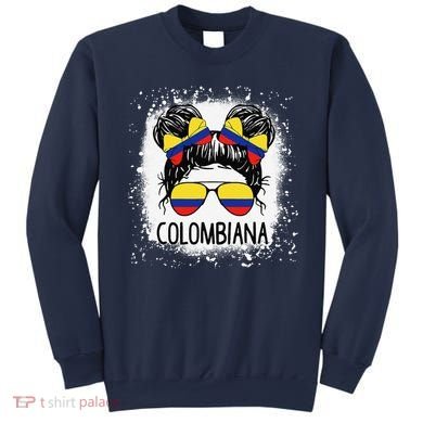 Colombian Messy Bun Patriotic Colombia Pride Sweatshirt