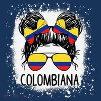 Colombian Messy Bun Patriotic Colombia Pride Sweatshirt thumb 3