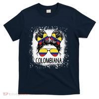 Colombian Messy Bun Patriotic Colombia Pride T-Shirt thumb 0