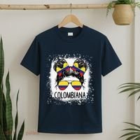 Colombian Messy Bun Patriotic Colombia Pride T-Shirt thumb 2