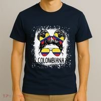 Colombian Messy Bun Patriotic Colombia Pride T-Shirt thumb 3