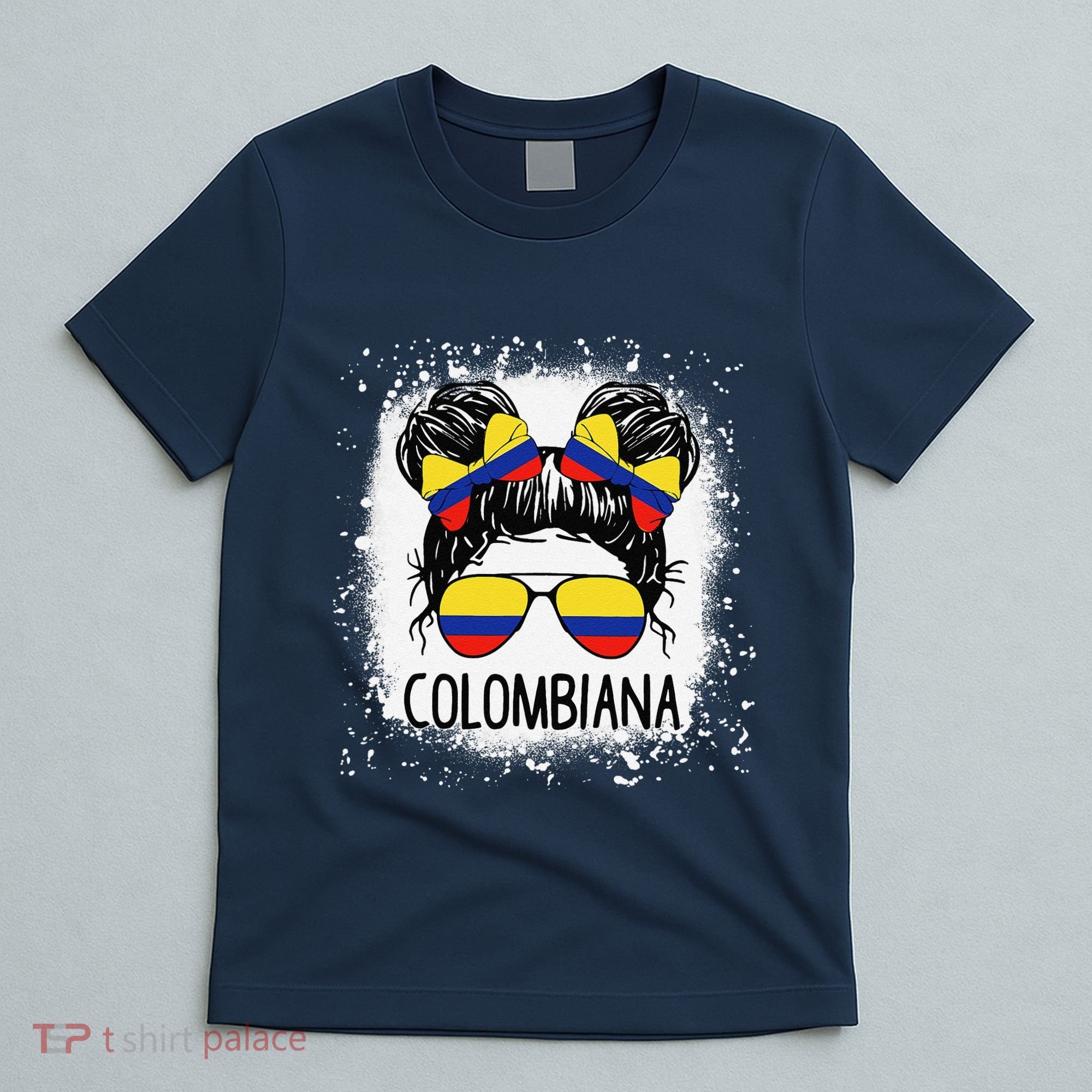 Colombian Messy Bun Patriotic Colombia Pride T-Shirt