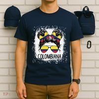 Colombian Messy Bun Patriotic Colombia Pride T-Shirt thumb 6