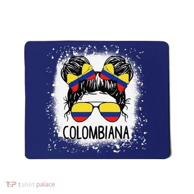 Colombian Messy Bun Patriotic Colombia Pride Mousepad