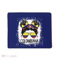 Colombian Messy Bun Patriotic Colombia Pride Mousepad thumb 0