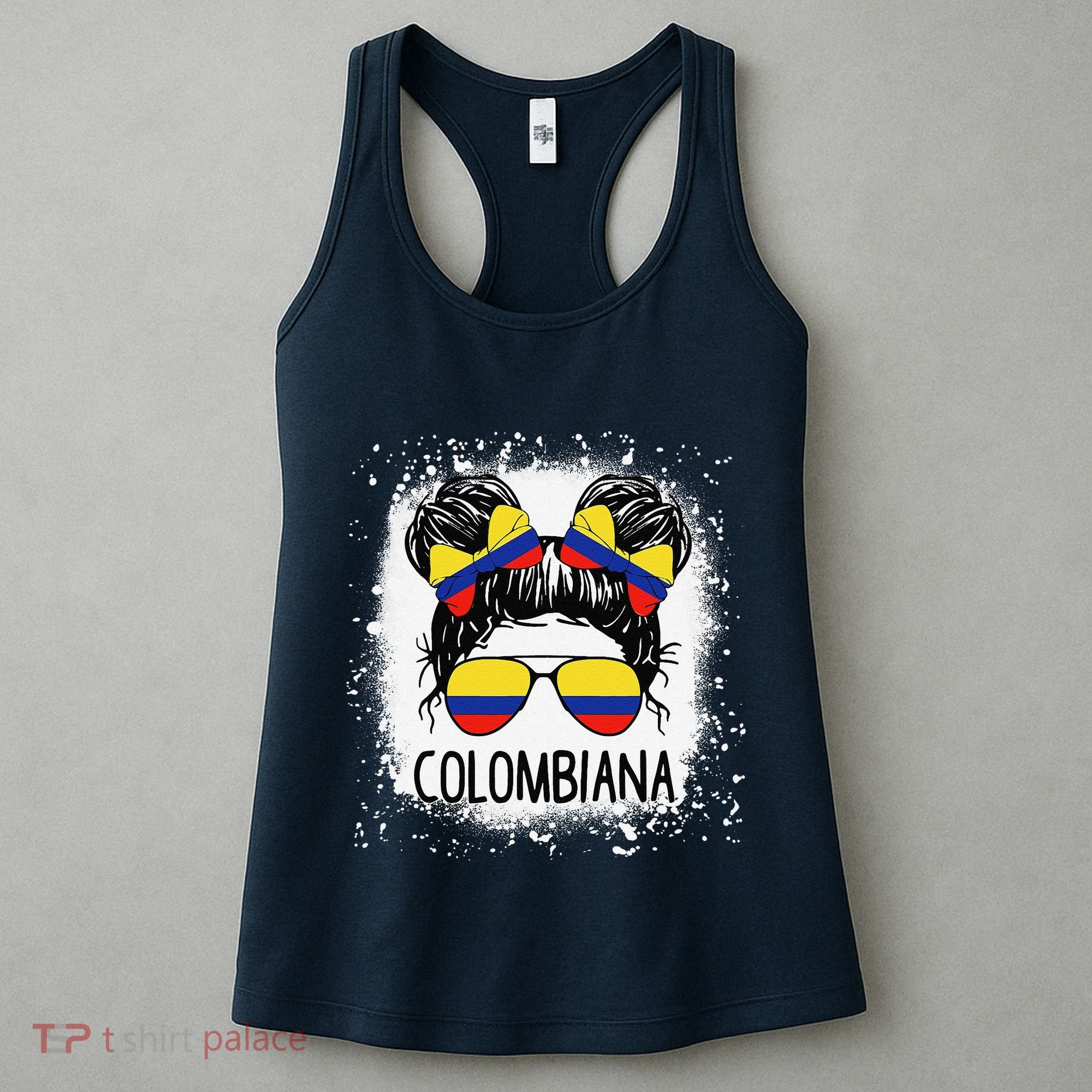 Colombian Messy Bun Patriotic Colombia Pride Women's Tank Top