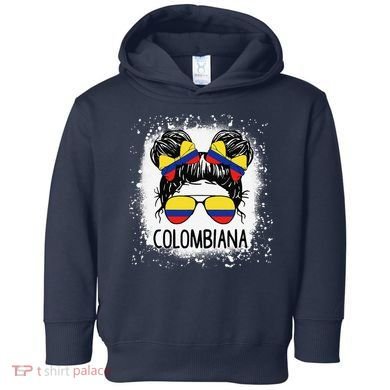 Colombian Messy Bun Patriotic Colombia Pride Toddler Hoodie