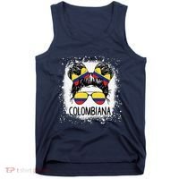 Colombian Messy Bun Patriotic Colombia Pride Tank Top thumb 0