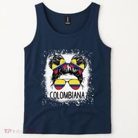 Colombian Messy Bun Patriotic Colombia Pride Tank Top thumb 2