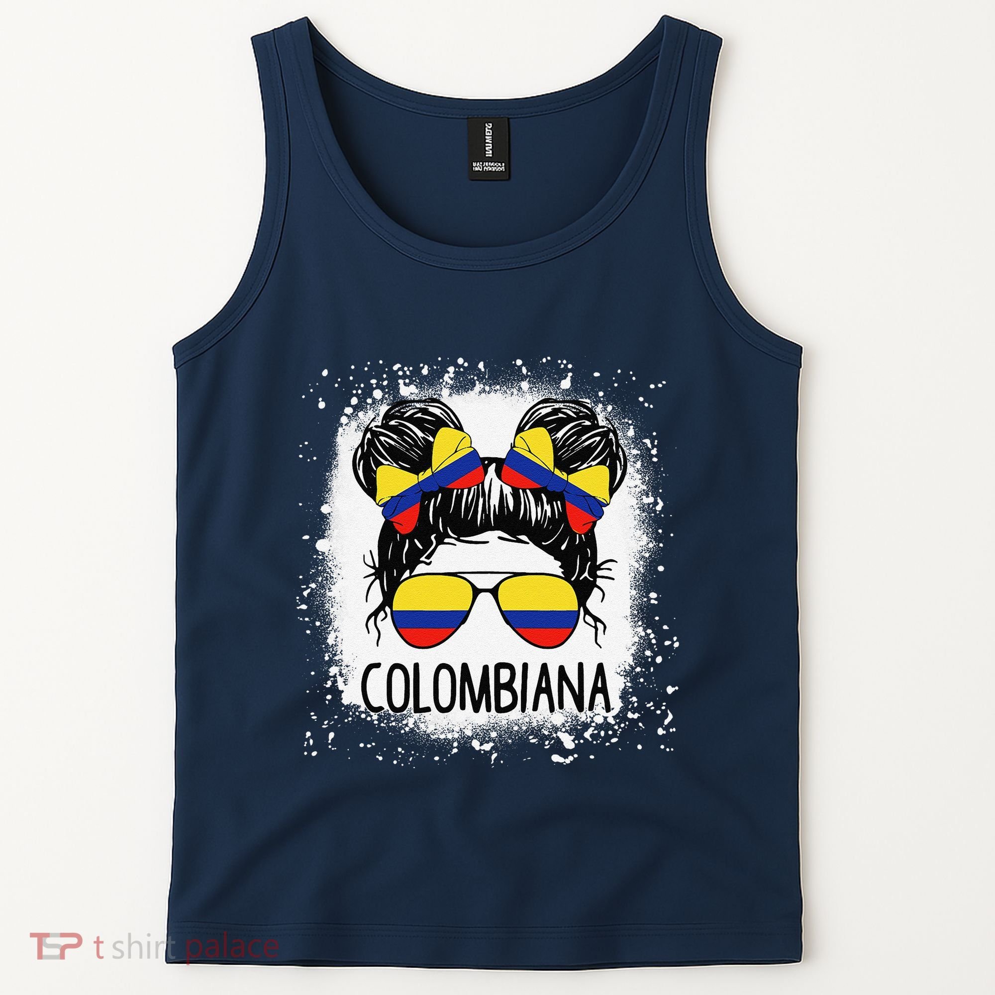 Colombian Messy Bun Patriotic Colombia Pride Tank Top