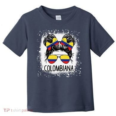 Colombian Messy Bun Patriotic Colombia Pride Toddler T-Shirt