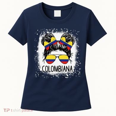 Colombian Messy Bun Patriotic Colombia Pride Women's T-Shirt