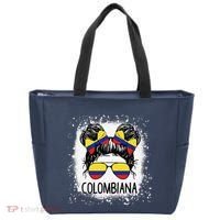 Colombian Messy Bun Patriotic Colombia Pride Tote Bag thumb 0
