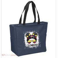 Colombian Messy Bun Patriotic Colombia Pride Tote Bag thumb 2