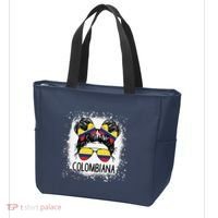 Colombian Messy Bun Patriotic Colombia Pride Tote Bag thumb 3