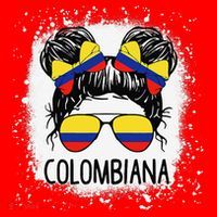 Colombian Messy Bun Patriotic Colombia Pride Santa Hat thumb 1