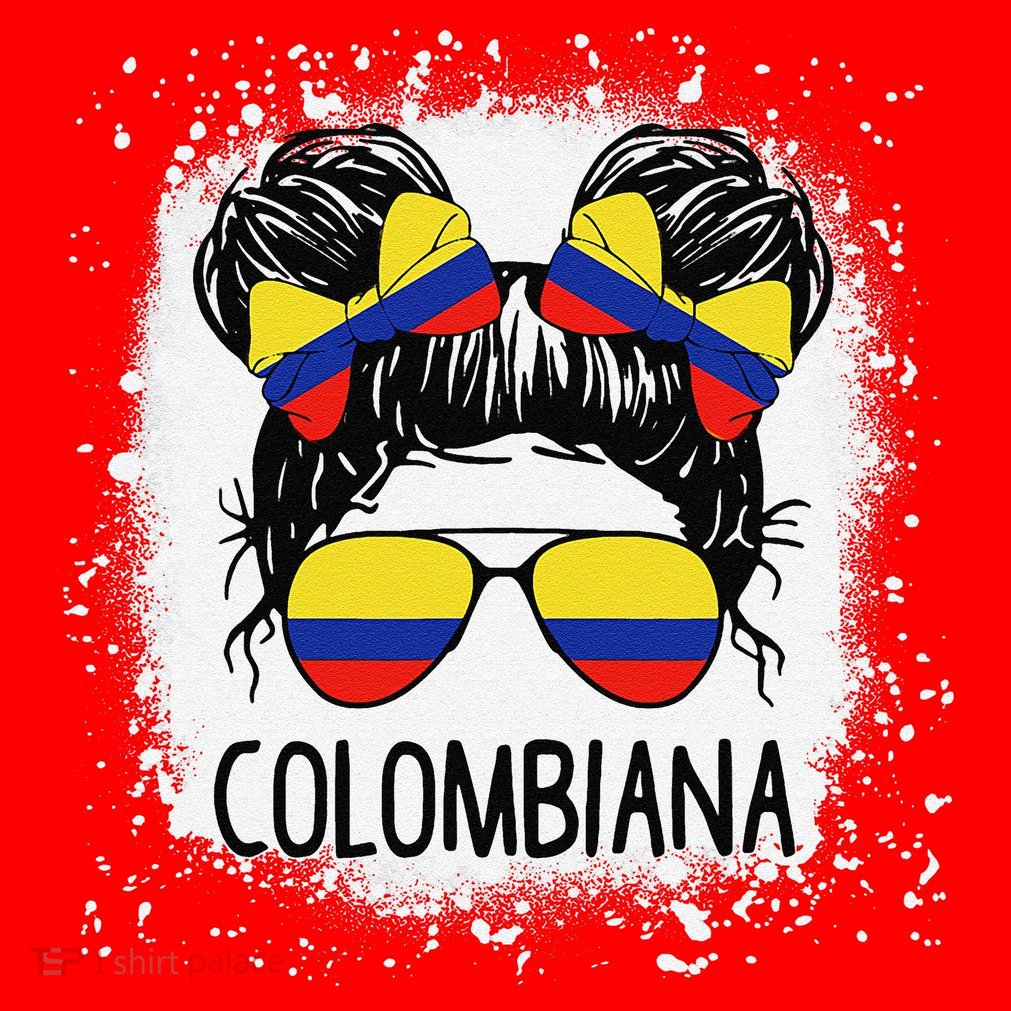 Colombian Messy Bun Patriotic Colombia Pride Santa Hat