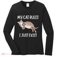 Cute My Cat Clothing My Cat Rules I Just Exist Women's Long Sleeve Shirt thumb 0