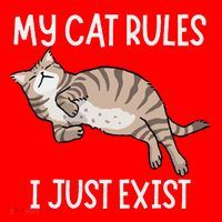 Cute My Cat Clothing My Cat Rules I Just Exist Santa Hat thumb 1