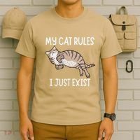 Cute My Cat Clothing My Cat Rules I Just Exist T-Shirt thumb 6