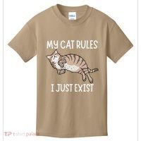Cute My Cat Clothing My Cat Rules I Just Exist Kids T-Shirt thumb 0