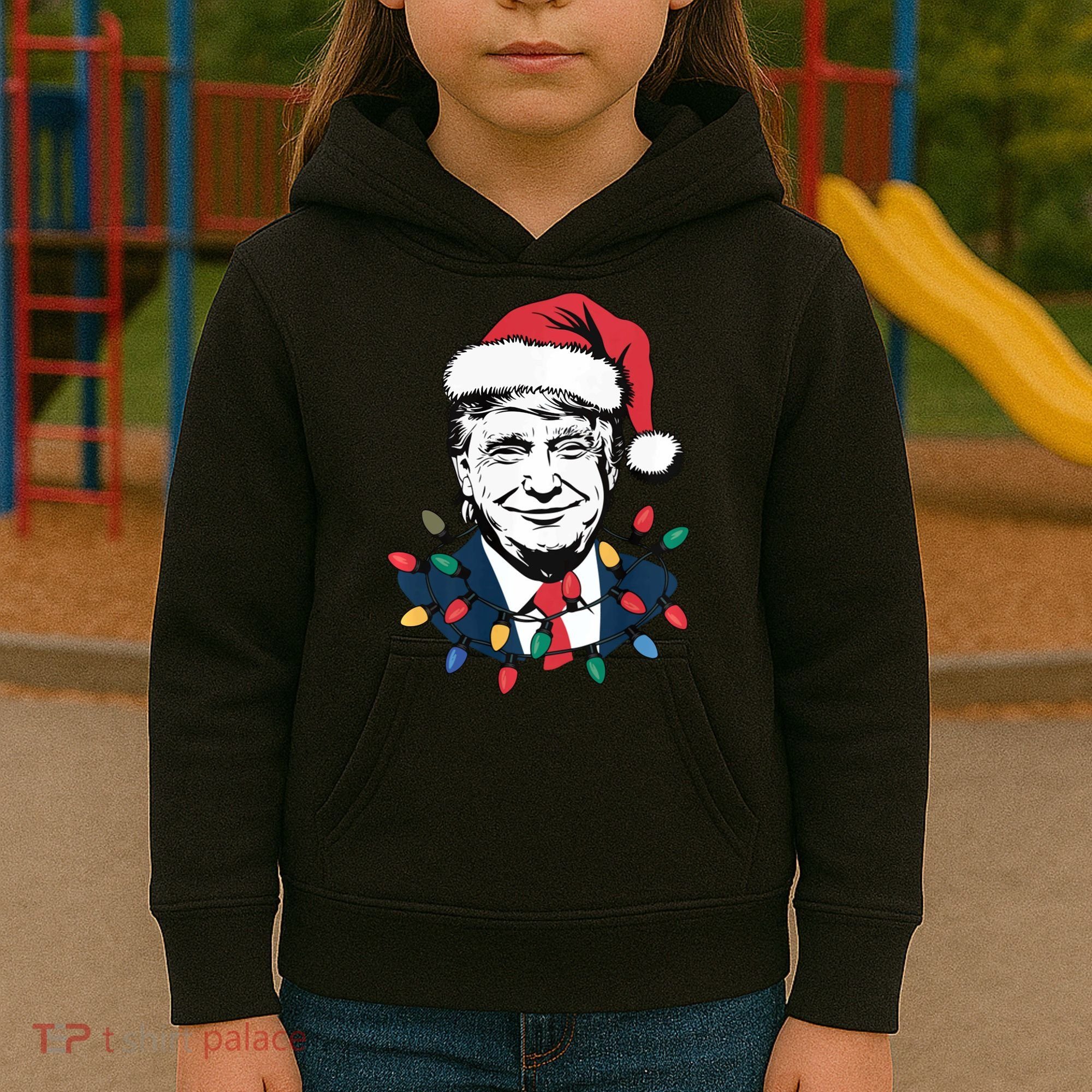 Christmas Maga Christmas Trump Funny Kids Hoodie