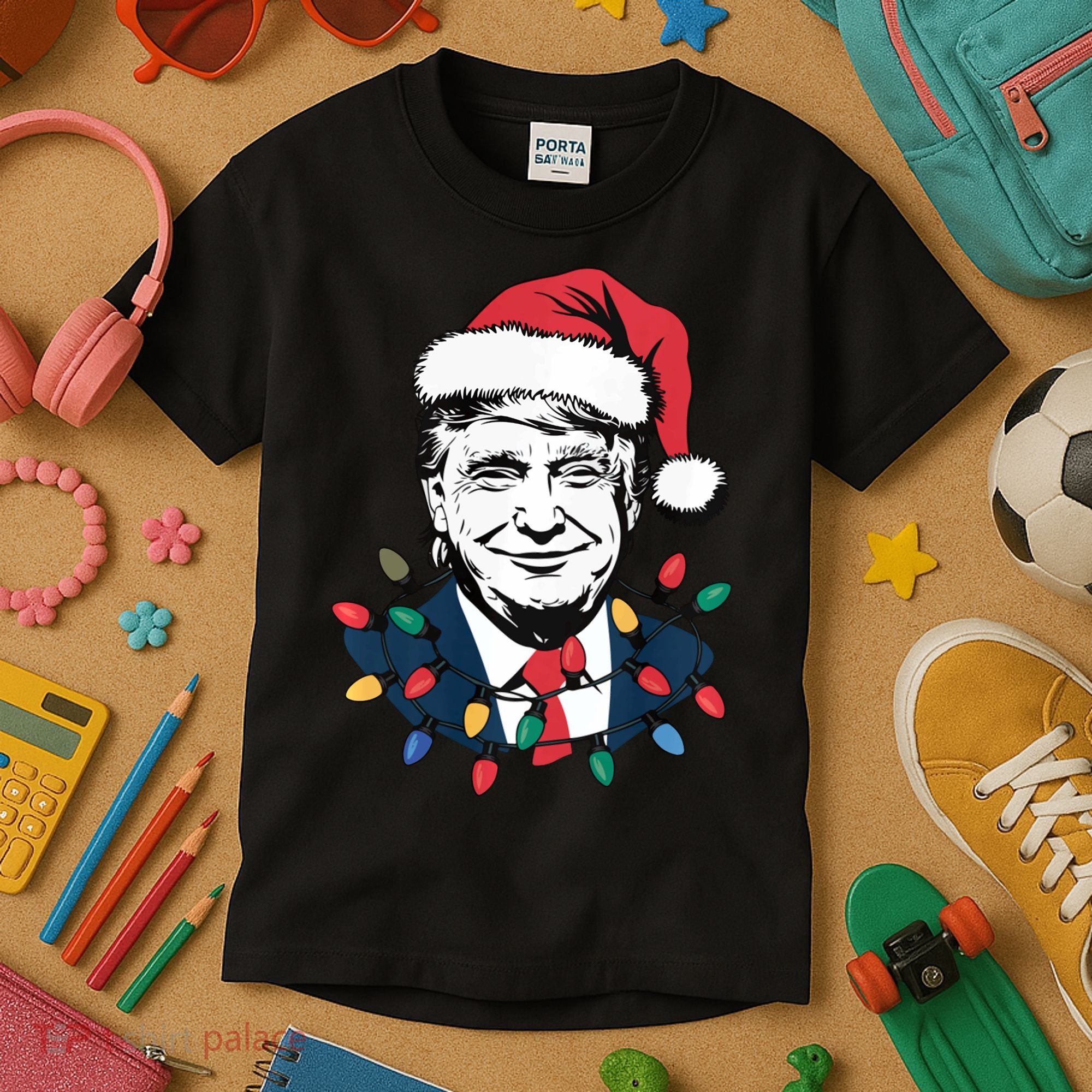 Christmas Maga Christmas Trump Funny Kids T-Shirt