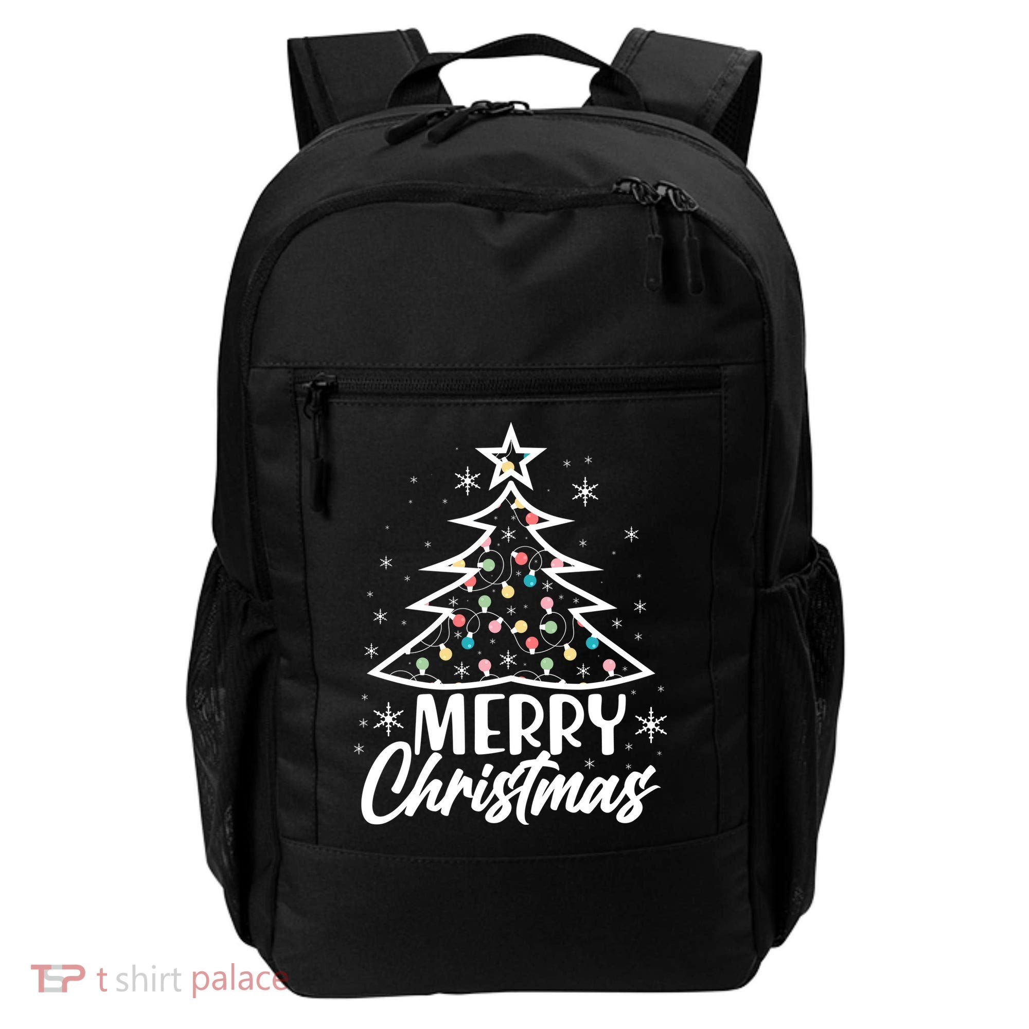 Cute Merry Christmas Tree Outline Backpack