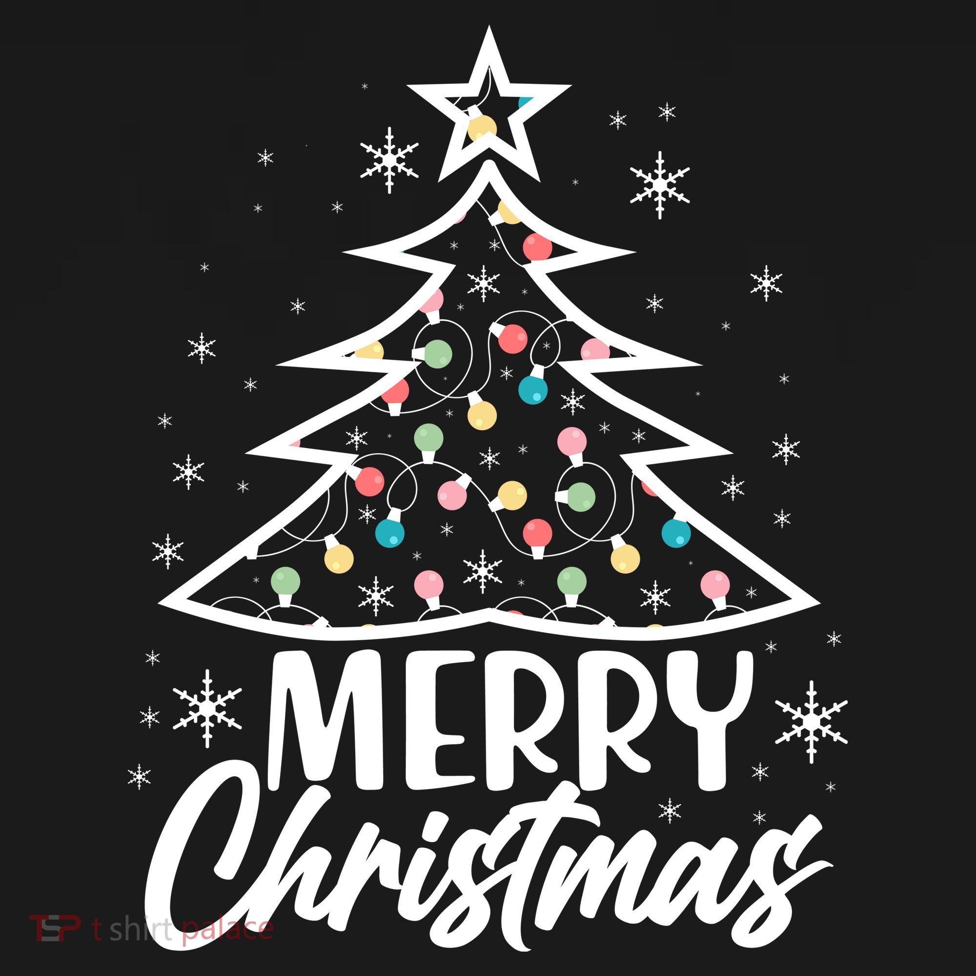 Cute Merry Christmas Tree Outline Button
