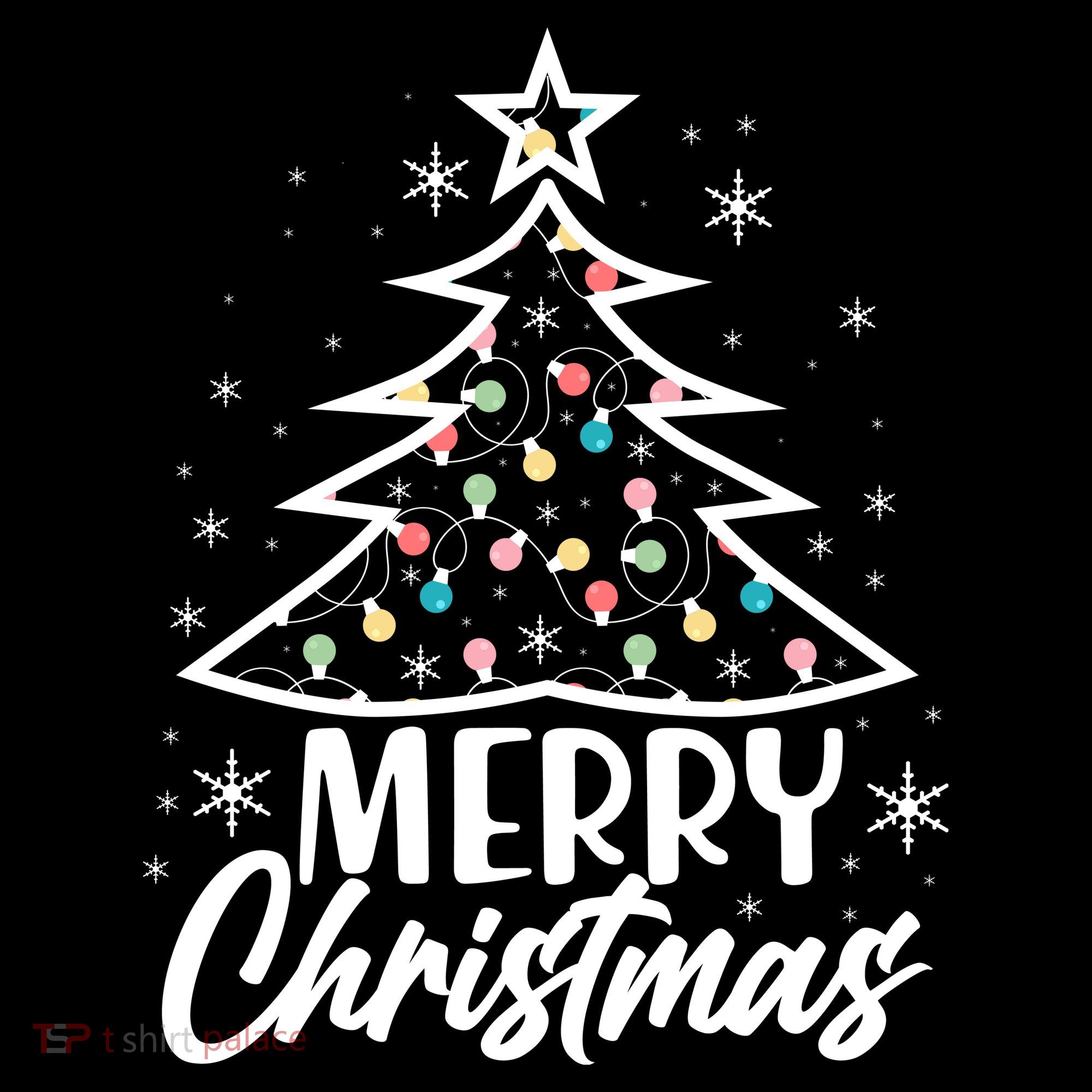 Cute Merry Christmas Tree Outline Women's Hoodie