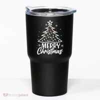 Cute Merry Christmas Tree Outline Tumbler thumb 0