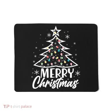 Cute Merry Christmas Tree Outline Mousepad