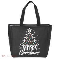 Cute Merry Christmas Tree Outline Tote Bag thumb 0
