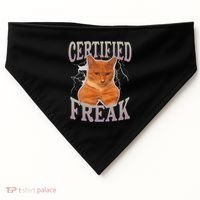 Cat Meme Certified Freak USA-Made Doggie Bandana thumb 0