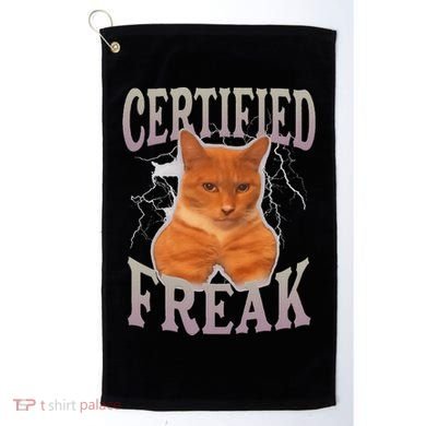 Cat Meme Certified Freak Golf Towel