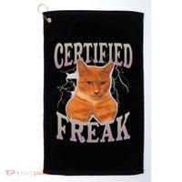 Cat Meme Certified Freak Golf Towel thumb 0