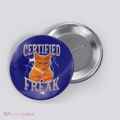 Cat Meme Certified Freak Button
