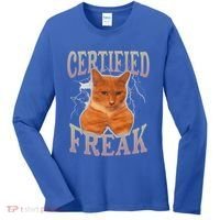 Cat Meme Certified Freak Women's Long Sleeve Shirt thumb 0