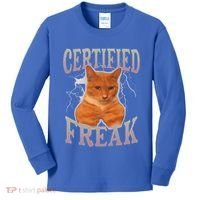 Cat Meme Certified Freak Kids Long Sleeve Shirt thumb 0