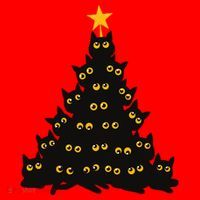 Christmas Meow Cute Cat Santa Hat thumb 1