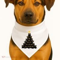 Christmas Meow Cute Cat USA-Made Doggie Bandana thumb 1